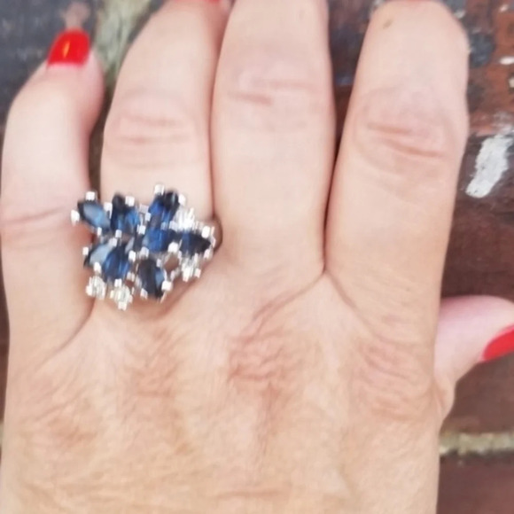 Vintage sapphire 12kt‎ statement ring 7.5 - Picture 9 of 9